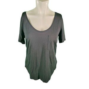 Aritzia Babaton T-Shirt Tunic Tee Top Black cotton Modal sz M